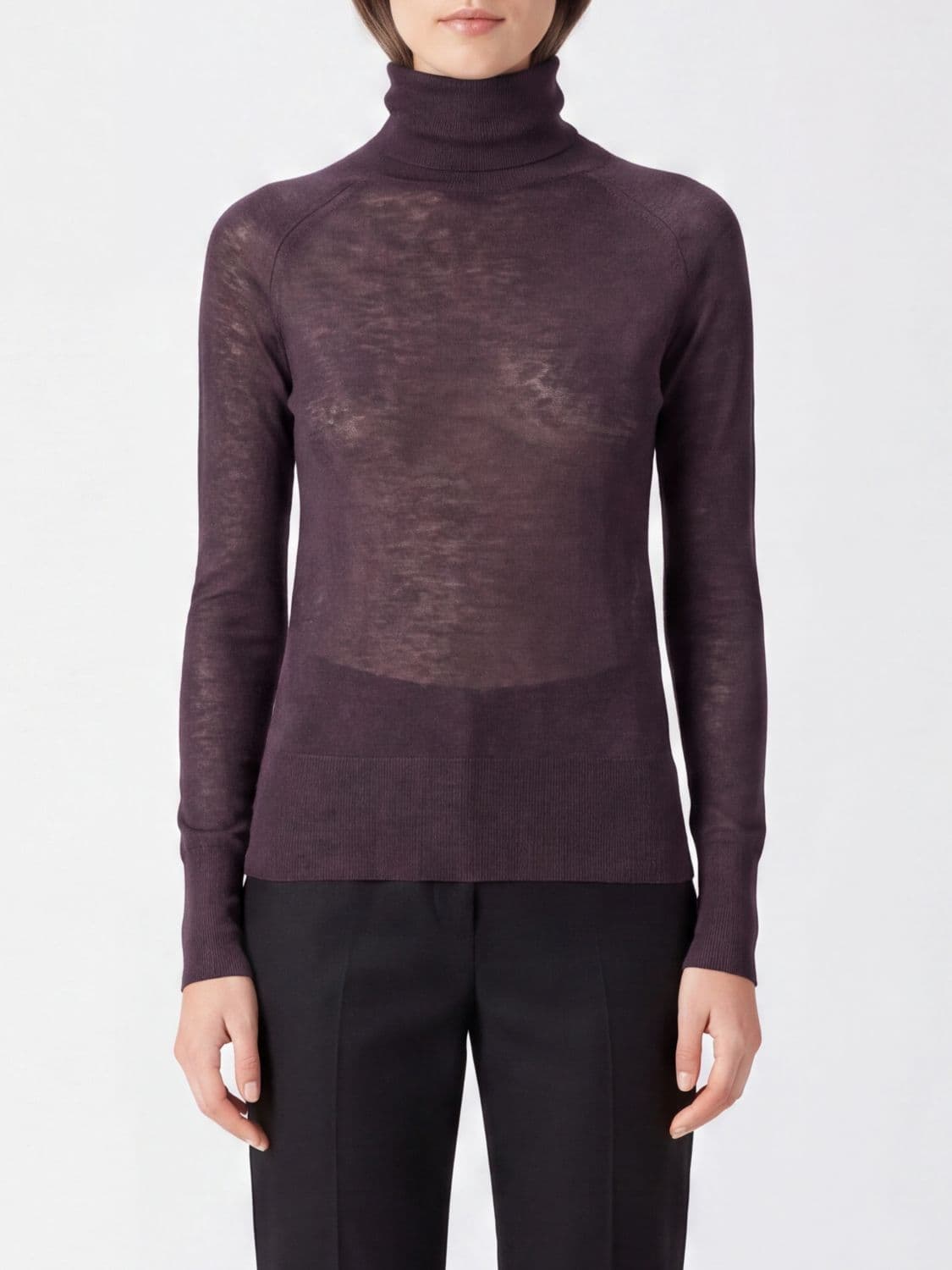 Joseph Slim Fit Sheer 100% Cashmere Turtleneck Jumper