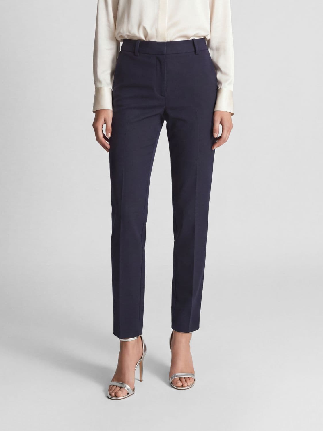 Joseph Mid-Rise Skinny Trousers in Cotton and Viscose Blend