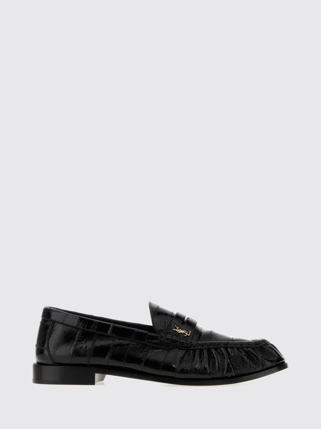 Saint Laurent Le Loafer Penny Loafers in Eel Leather with YSL Monogram