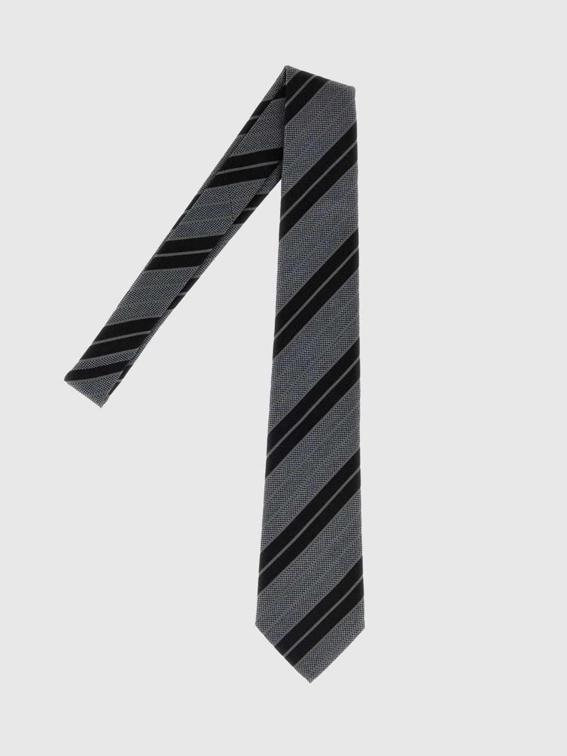 Saint Laurent Striped Pure Silk Tie · S