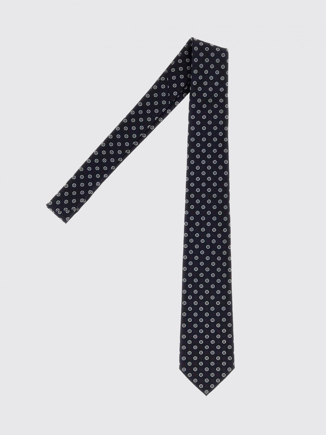 Saint Laurent Geometric Pattern Pure Silk Tie