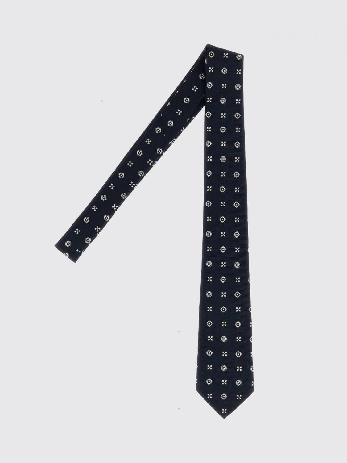 Saint Laurent Floral Motif Pure Silk Tie