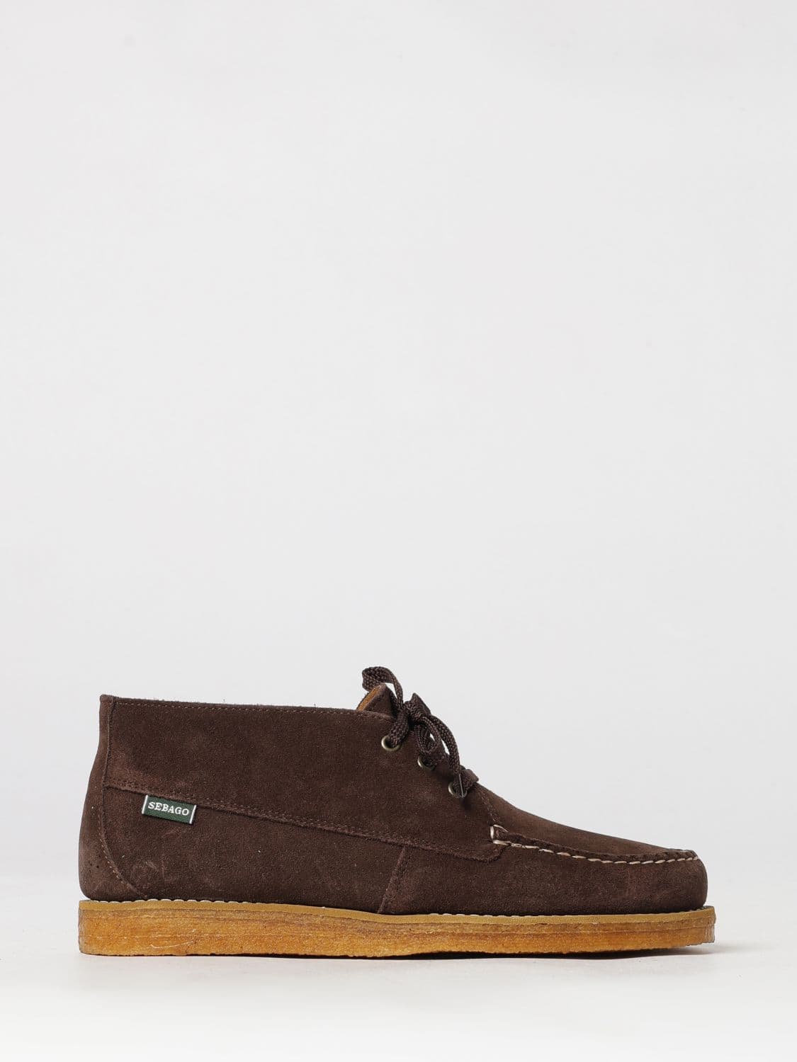 Sebago Suede Chukka Boots with Moc Toe and Rubber Sole