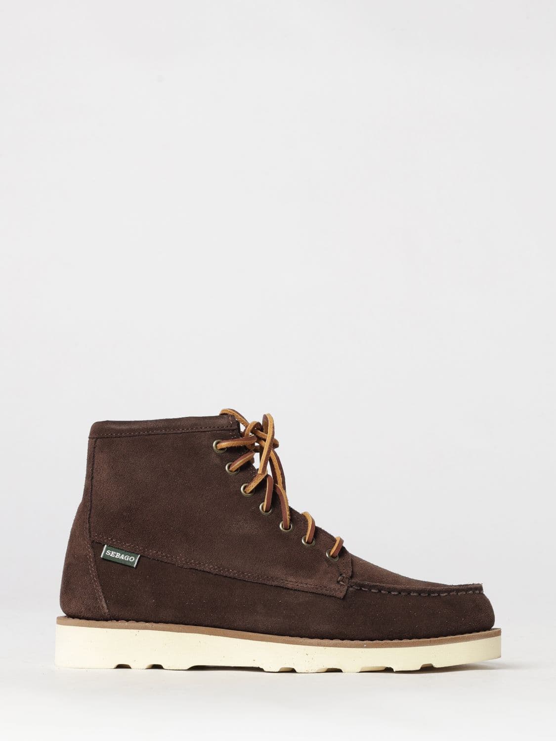 Sebago Suede Lace-Up Ankle Boots with Moc Toe