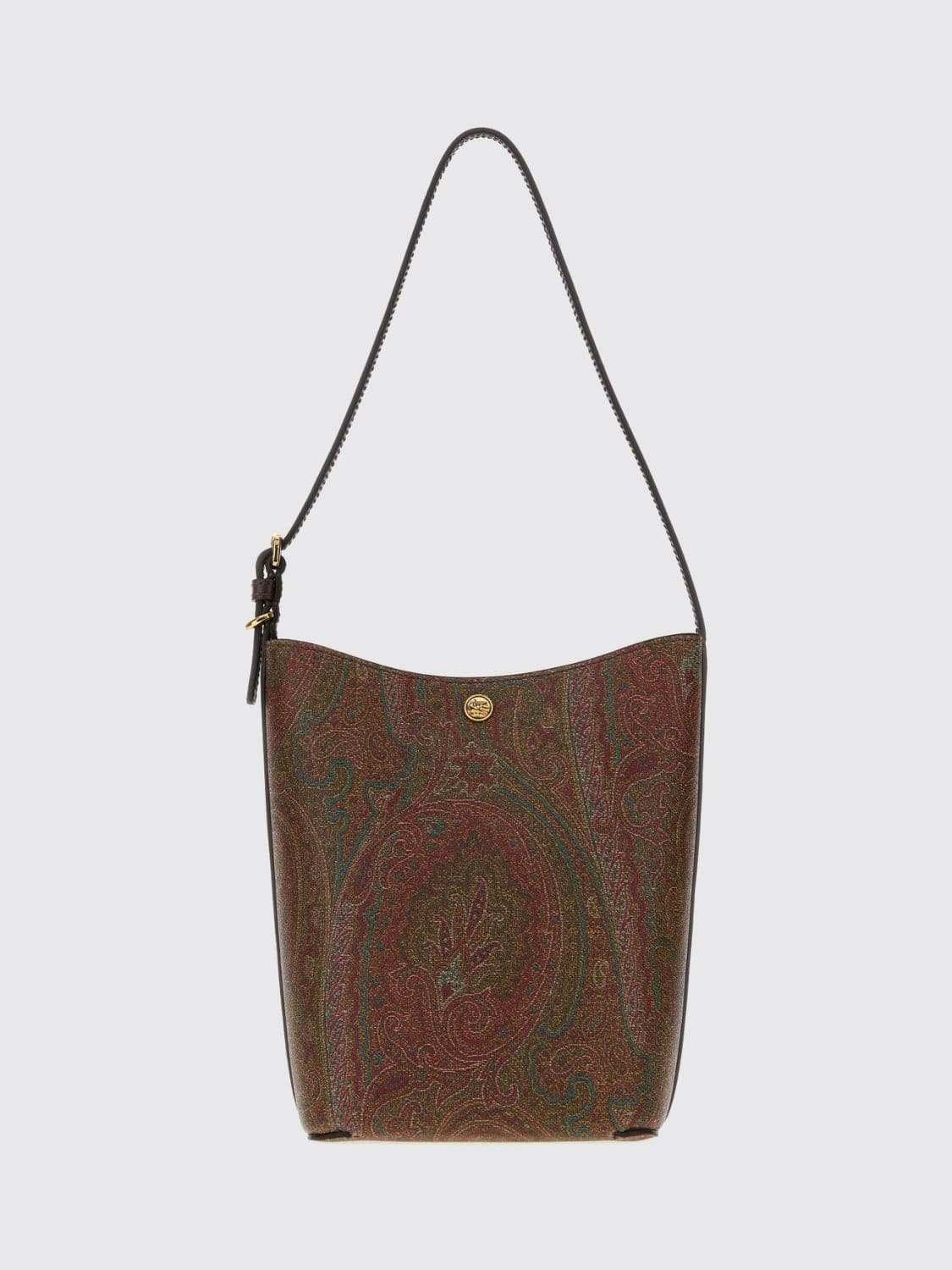 Etro Arnica Paisley Print Coated Cotton Mini Bucket Bag