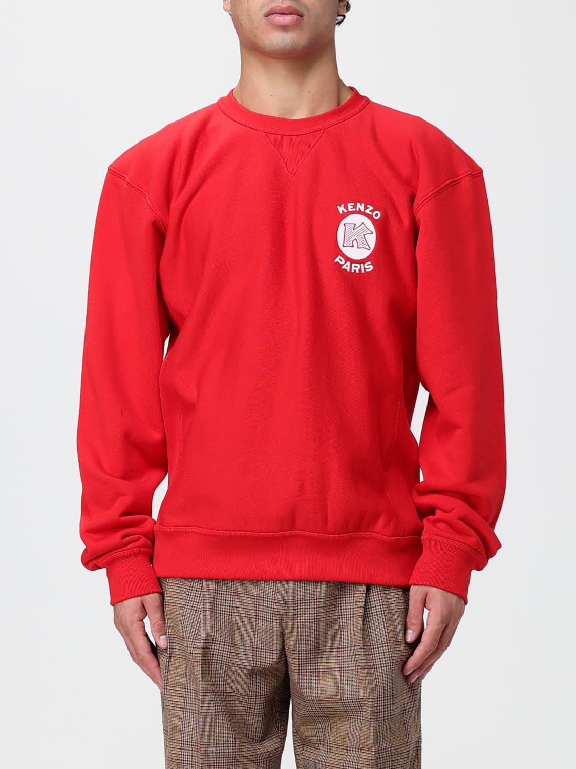 Kenzo Relaxed Fit Crewneck Cotton Sweatshirt with Contrasting Back Logo