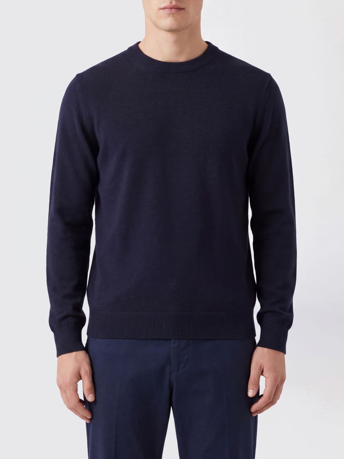 Paolo Pecora Crewneck Jumper in a Wool and Cashmere Blend with Long Sleeves