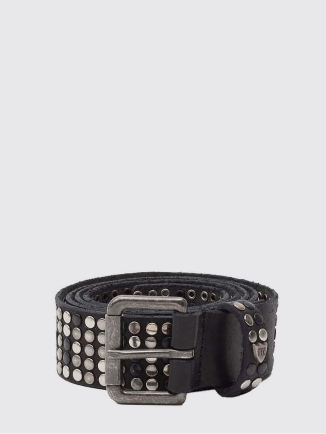 Htc Los Angeles Black or Brown Leather Belt with Artisanal Embroidery