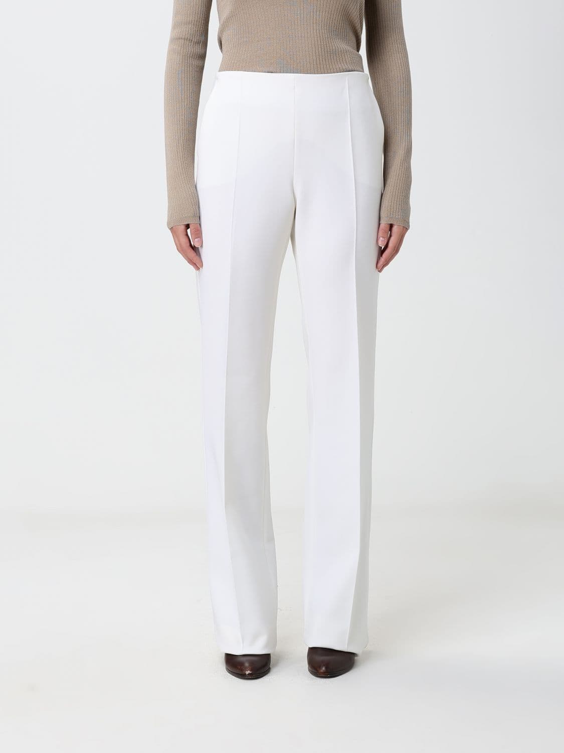 Max Mara High-Waisted Skinny Trousers in Pure Virgin Wool