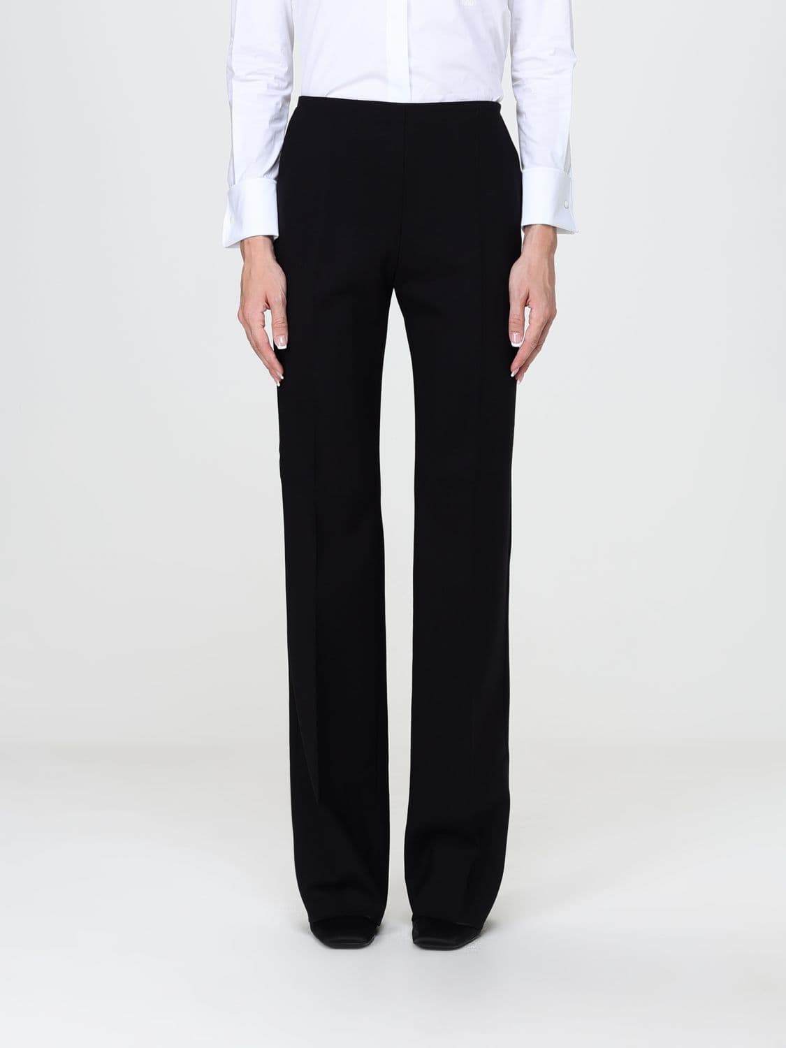 Max Mara High-Waisted Skinny Trousers in Pure Virgin Wool