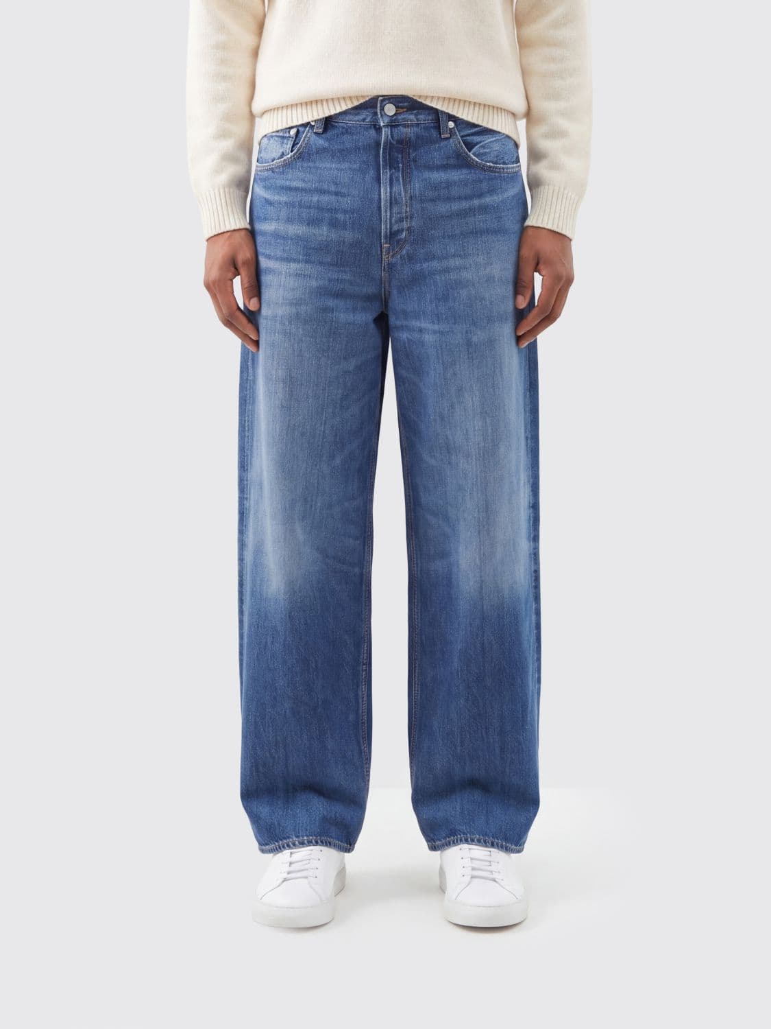 Haikure Mid-Rise Wide Leg Jeans in Cotton Denim with a Five-Pocket Design