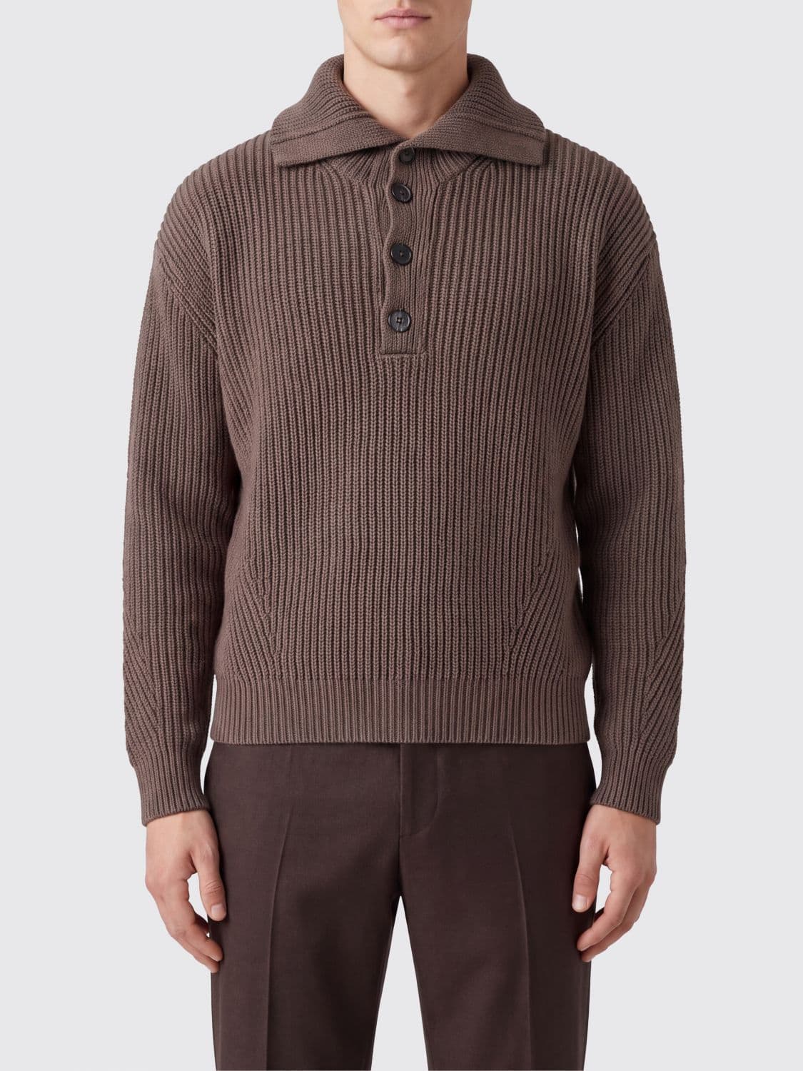 Dries Van Noten V-Neck Ribbed Pure Wool Cardigan with Button Closure