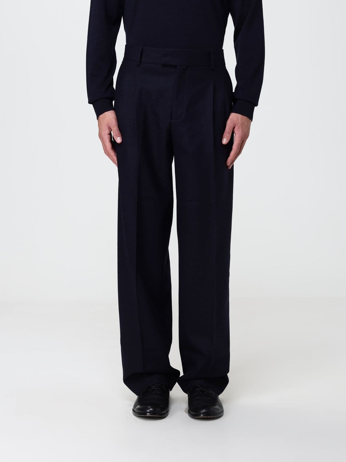 Drôle De Monsieur Pleated Tailored Trousers in a Virgin Wool Blend