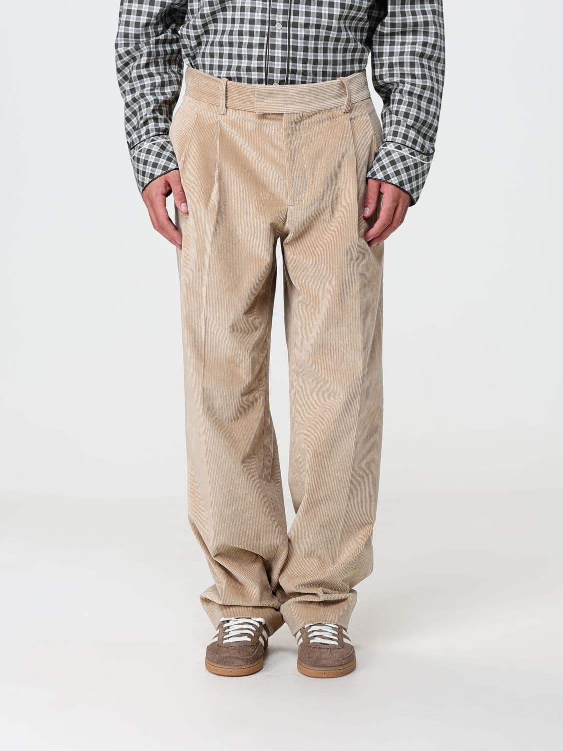 Drôle De Monsieur Wide-Leg Pleated Corduroy Trousers
