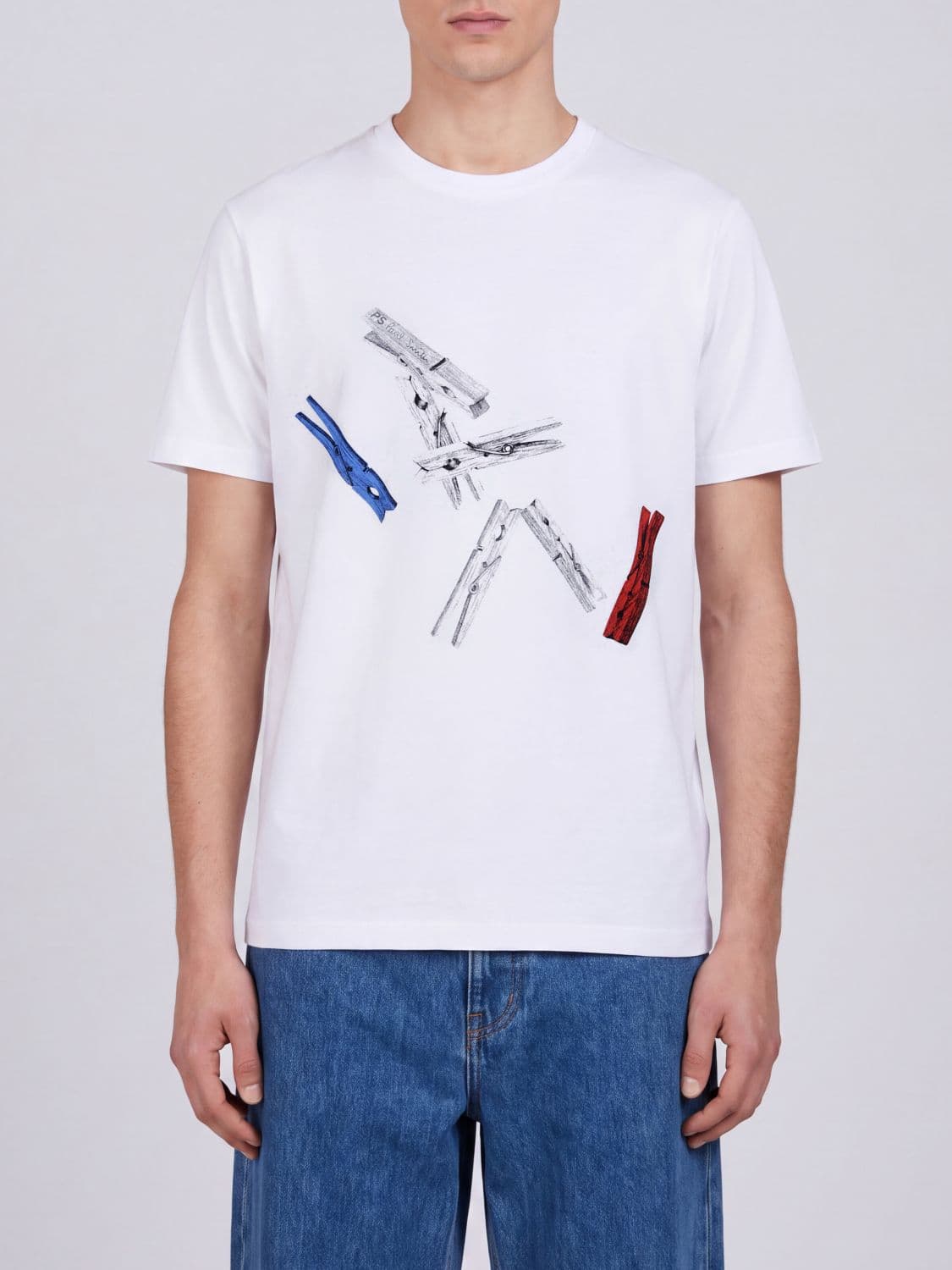 Ps Paul Smith Graphic Print Logo Cotton Crew-Neck T-Shirt