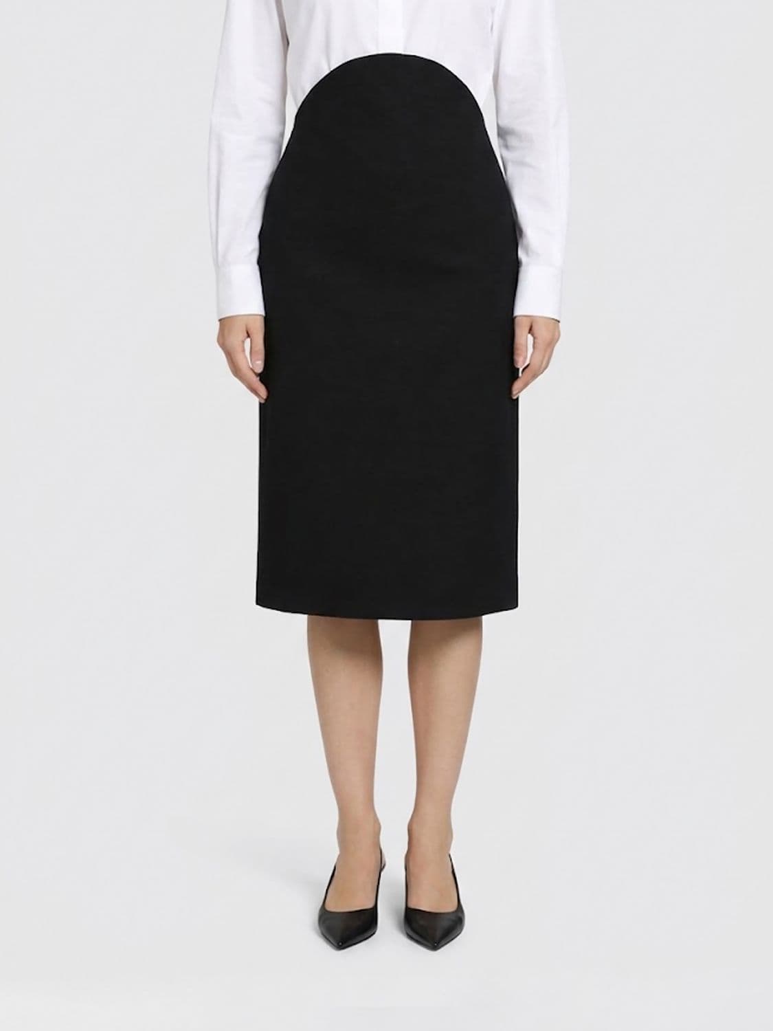 Jil Sander High-Waisted Virgin Wool Midi Pencil Skirt