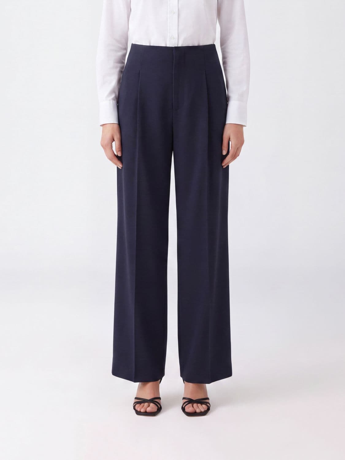 Alberta Ferretti High-Waisted Pleated Stretch-Viscose Wide-Leg Trousers