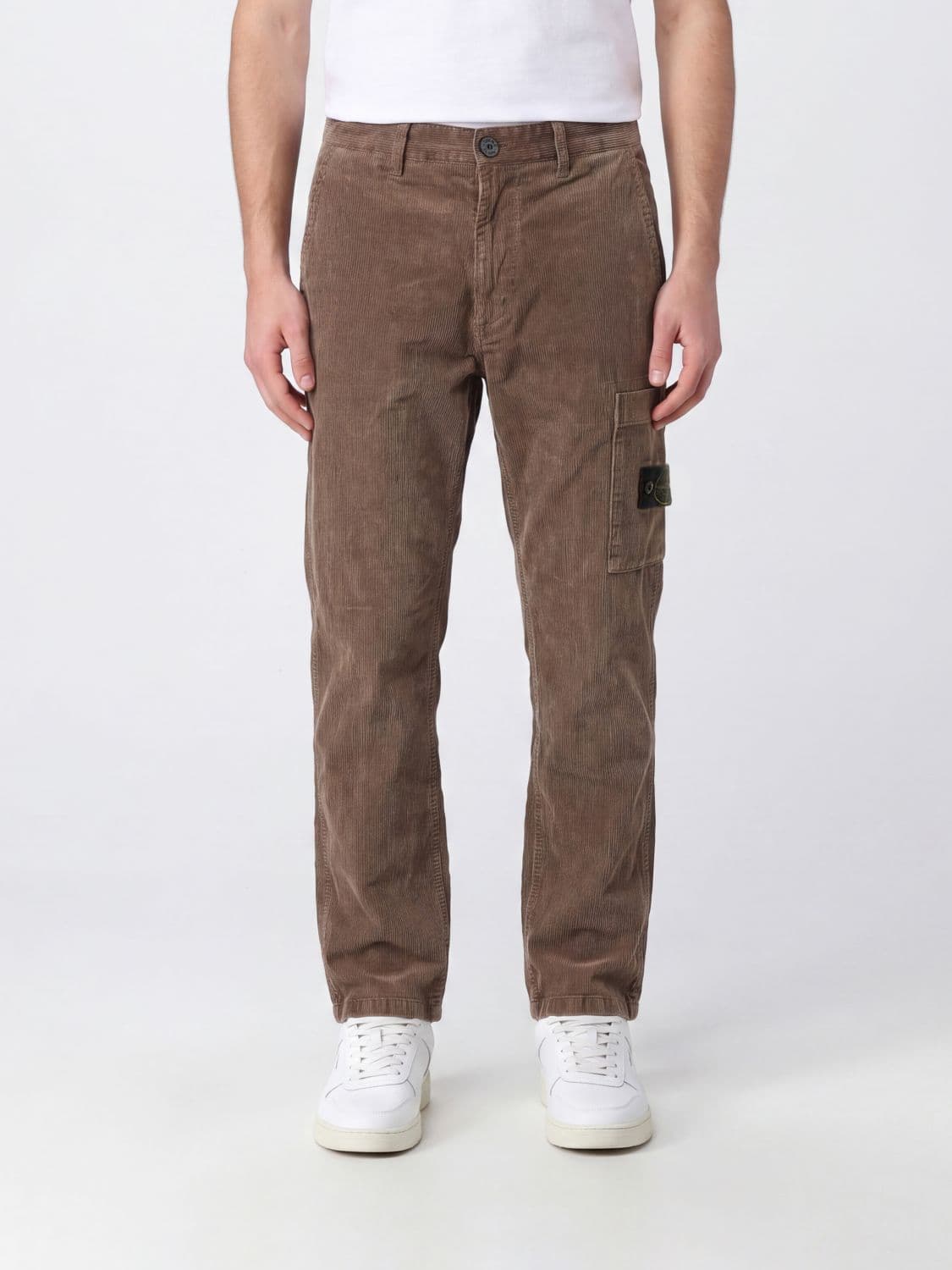 Stone Island Slim Fit Corduroy Chino Trousers with Compass Logo Patch