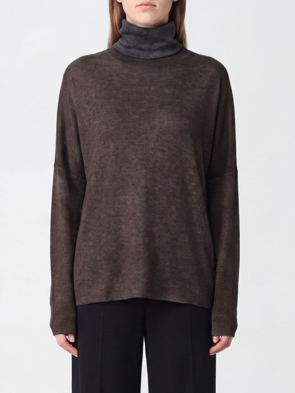 Avant Toi Wool and Cashmere Blend Turtleneck Jumper with Long Sleeves and Ribbed Trims