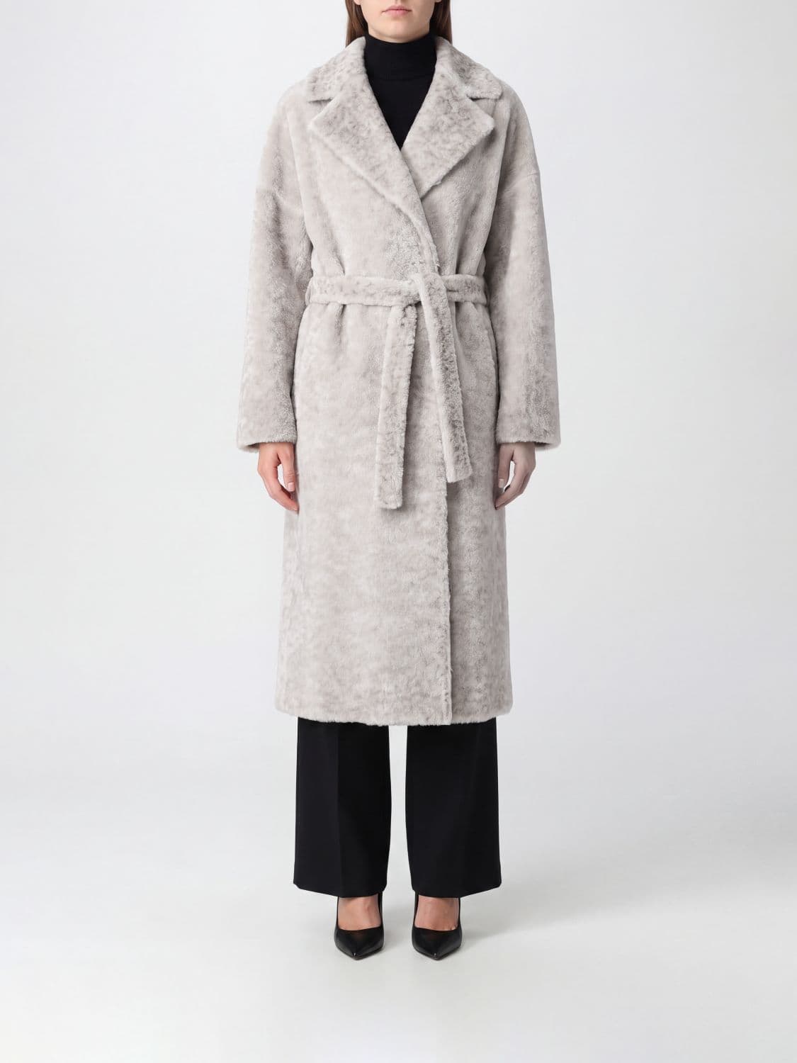 Avant Toi Alpaca Wool Dressing Gown Coat with Hood and Waist Belt · S