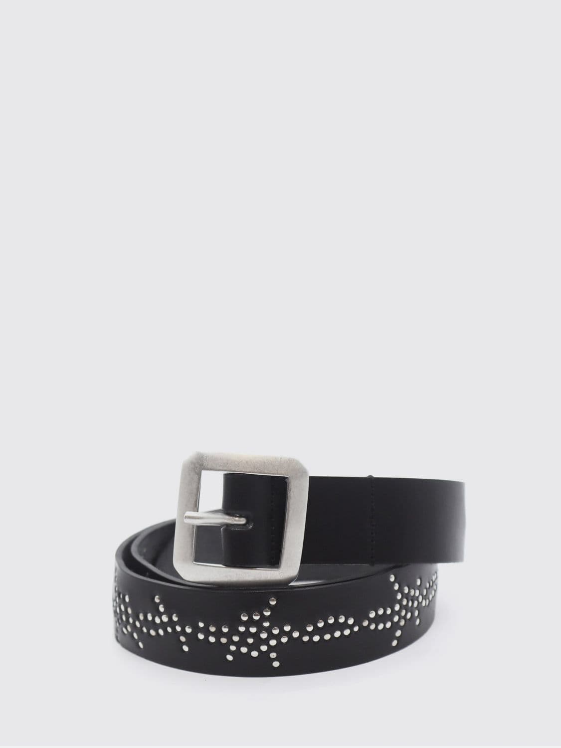 Htc Los Angeles Black Cowhide Leather Belt with Embroidery
