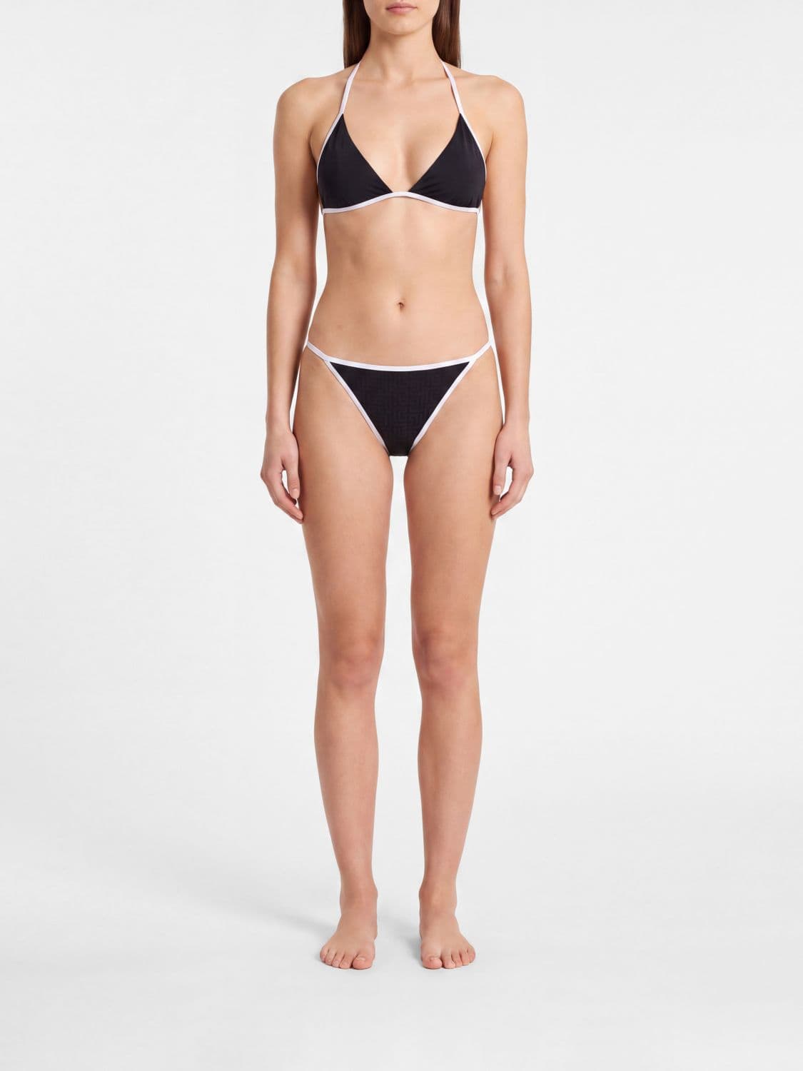 Balmain Contrast Trim Polyamide Triangle Bikini