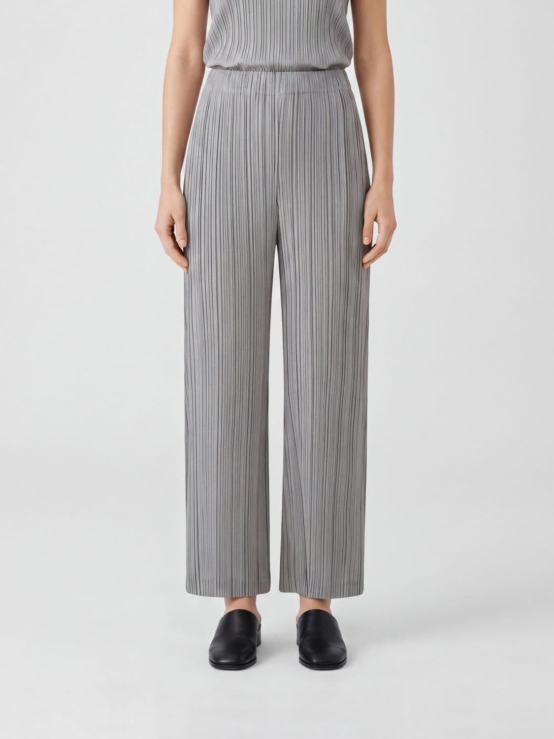 Pleats Please Issey Miyake High-Waisted Pleated Crêpe Wide-Leg Trousers