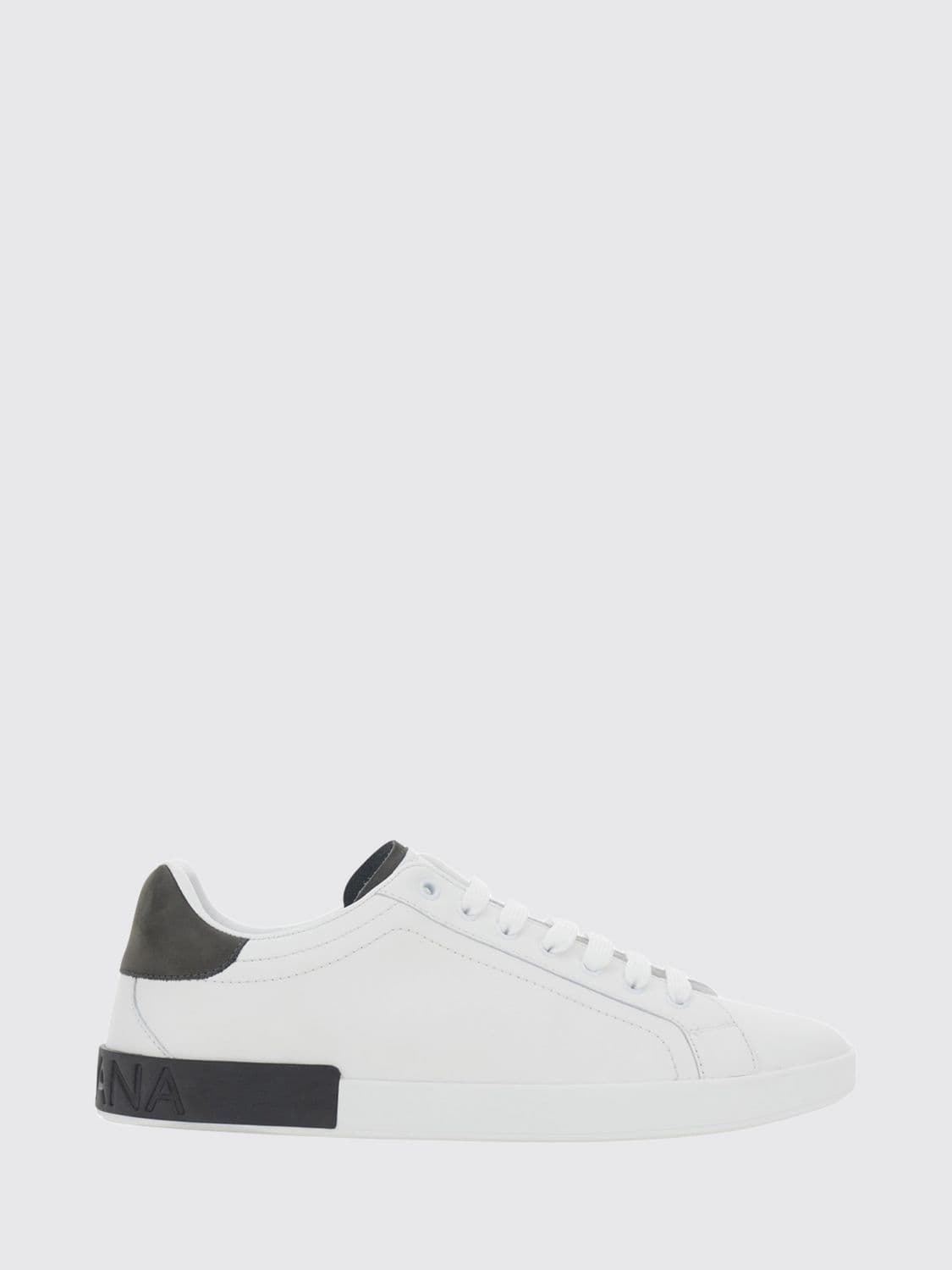 Dolce & Gabbana Portofino Smooth Calfskin Sneakers with Rear Logo