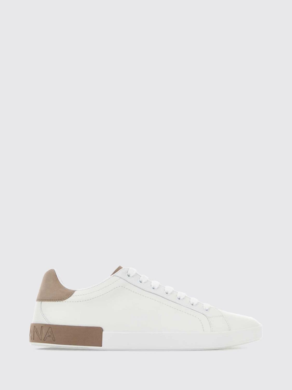 Dolce & Gabbana Portofino Smooth Calfskin Sneakers with Rear Logo