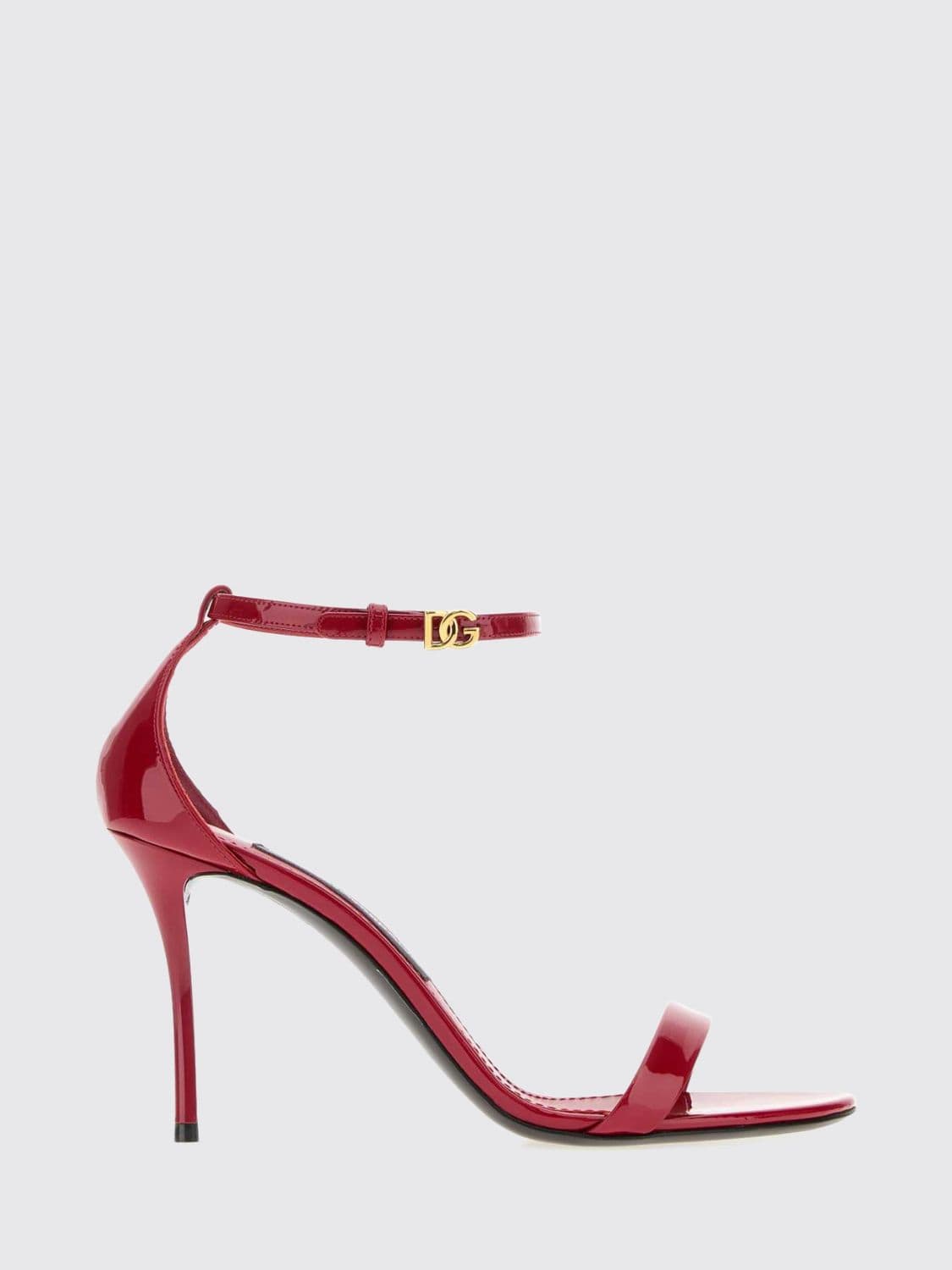Dolce & Gabbana Patent Leather High-Heel Sandals with DG Logo