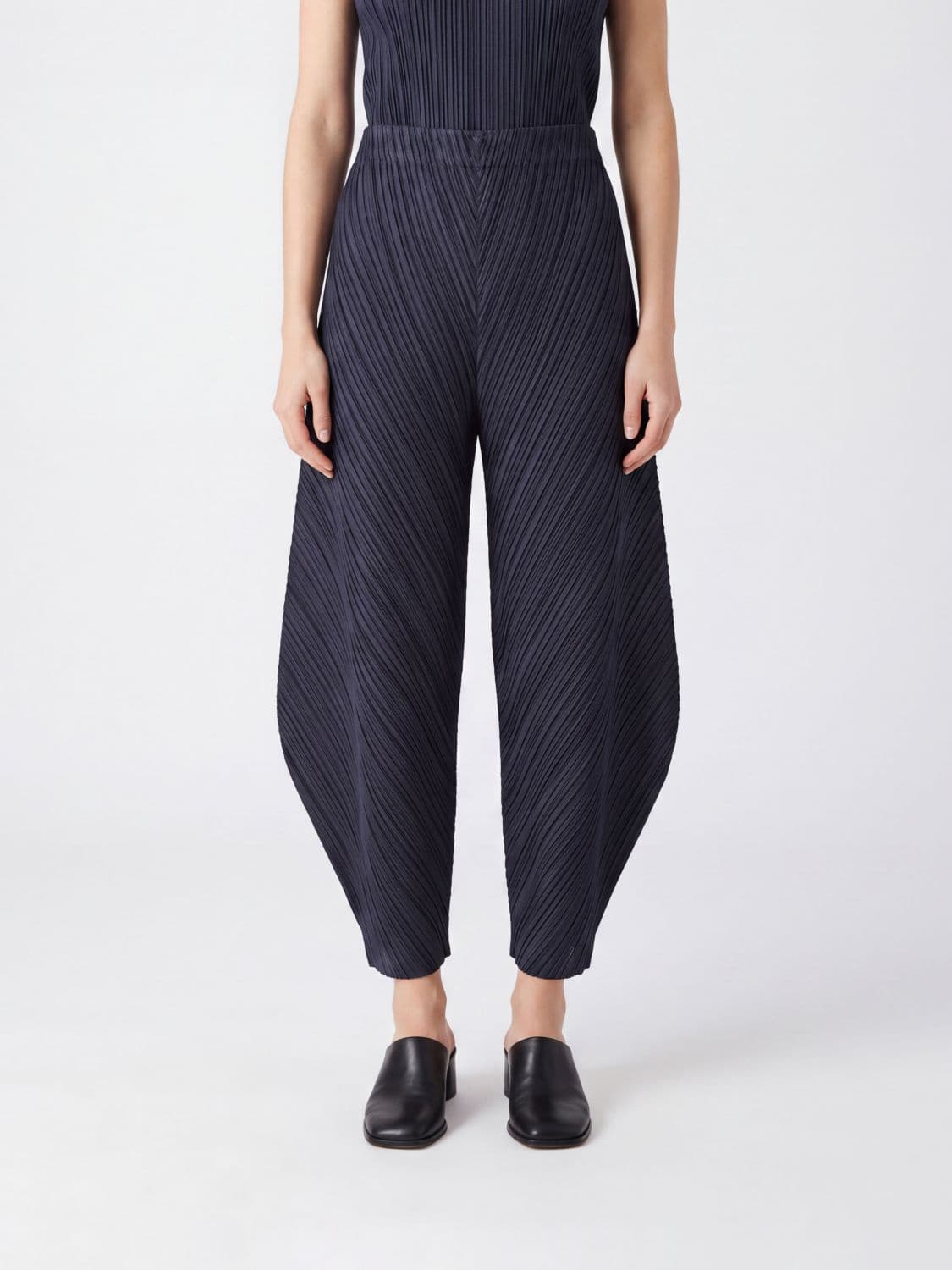 Pleats Please Issey Miyake Cropped Wide-Leg Pleated Crêpe Trousers