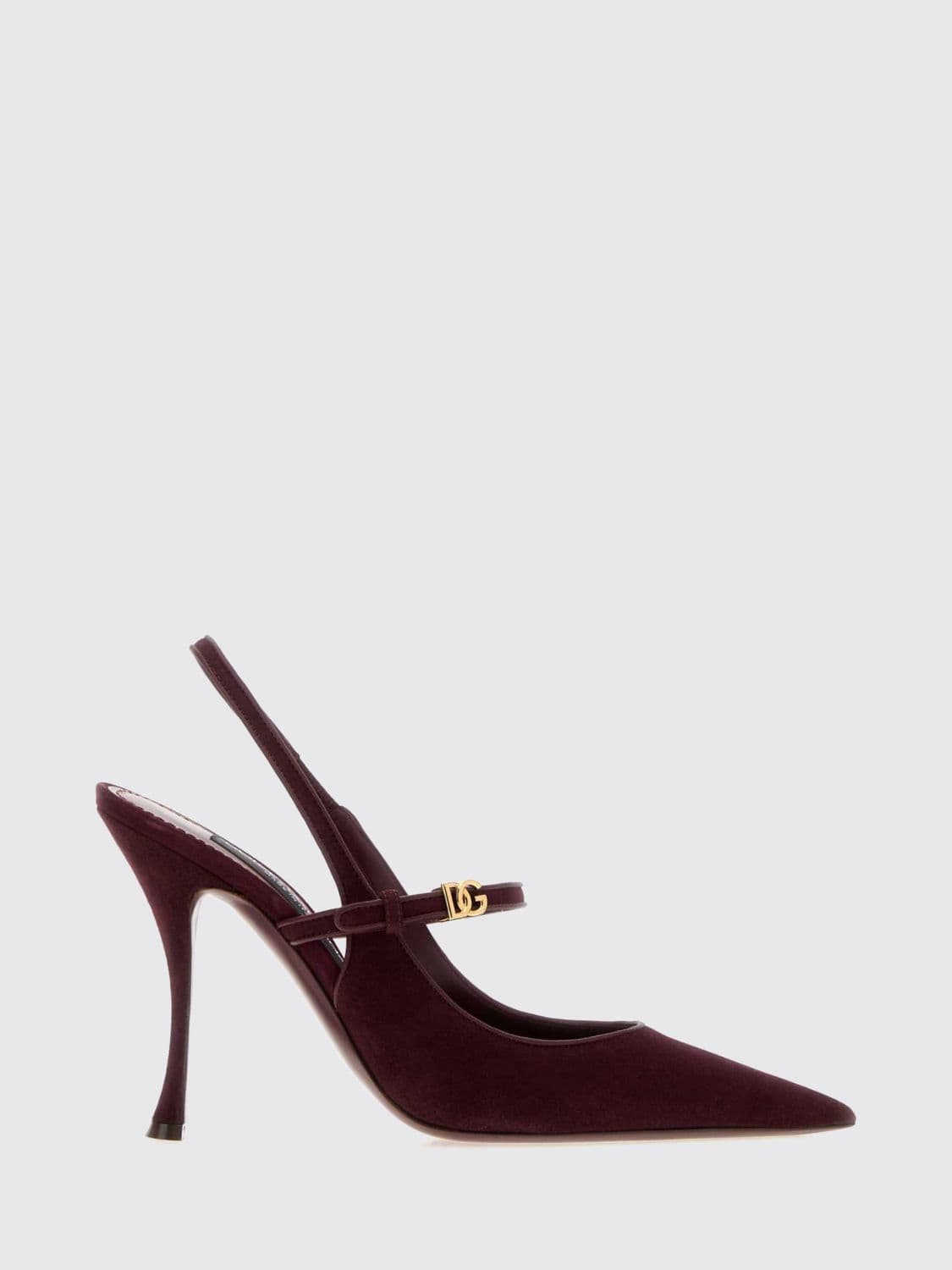 Dolce & Gabbana Suede Slingback Court Shoes with Stiletto Heel and DG Logo