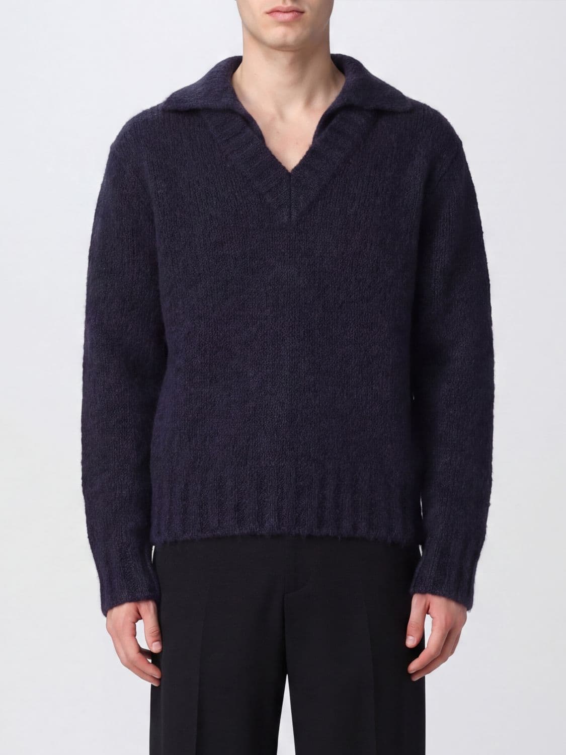 Dolce & Gabbana V-Neck Long-Sleeved Jumper in Alpaca Wool Blend