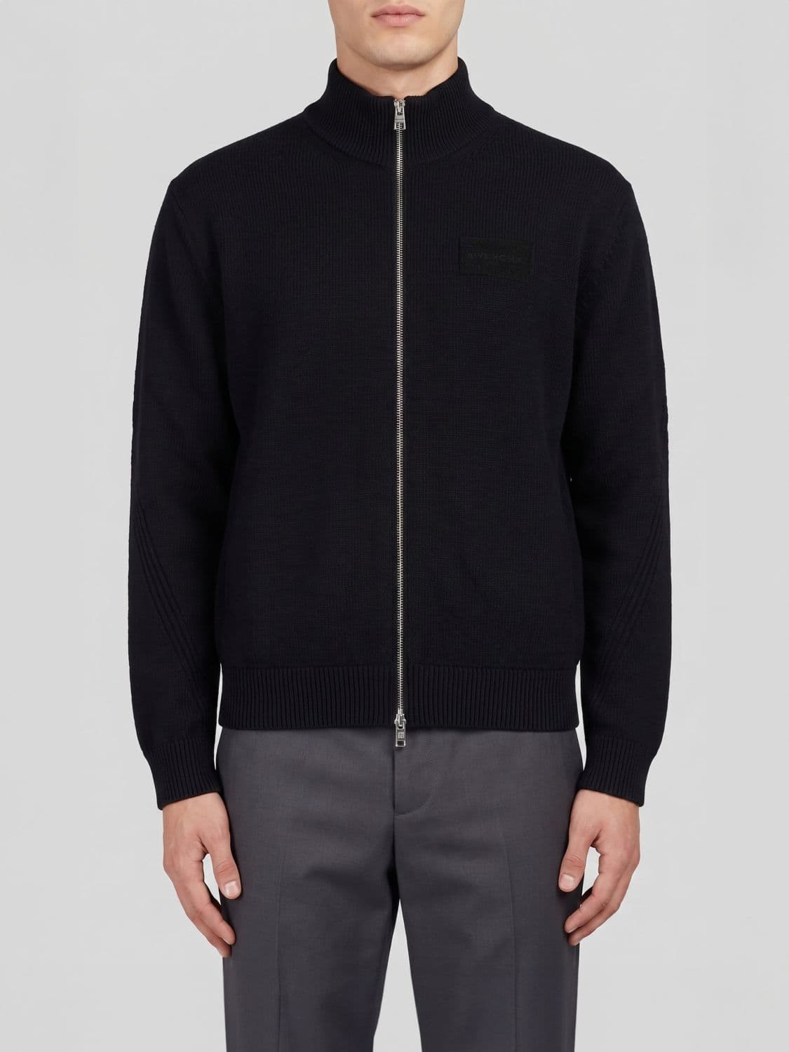 Givenchy Zip-Up Turtleneck Cardigan in a Wool and Cashmere Blend