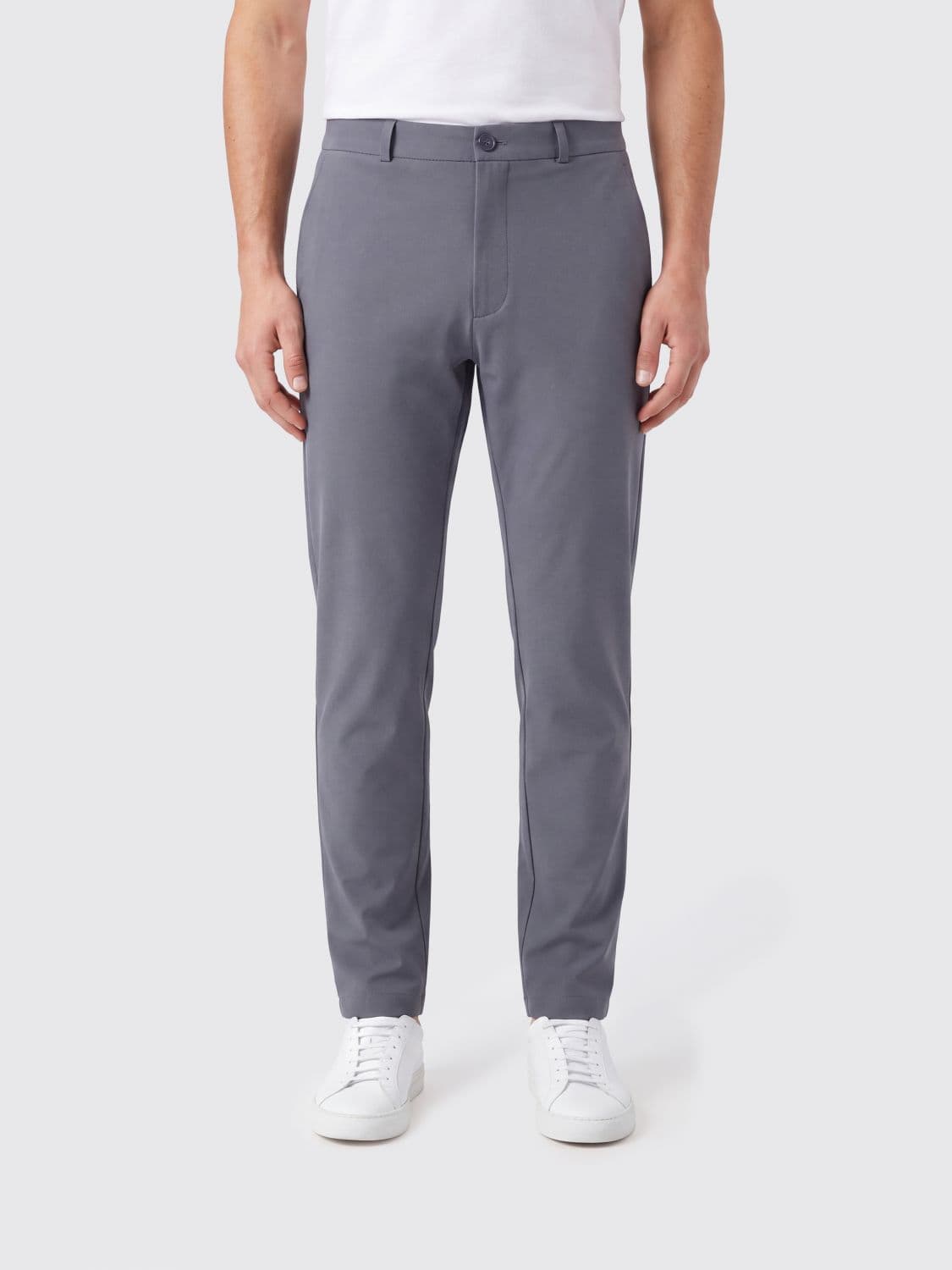 Rrd Slim Fit Chino Trousers in Technical Jersey with Mid-Rise Waist