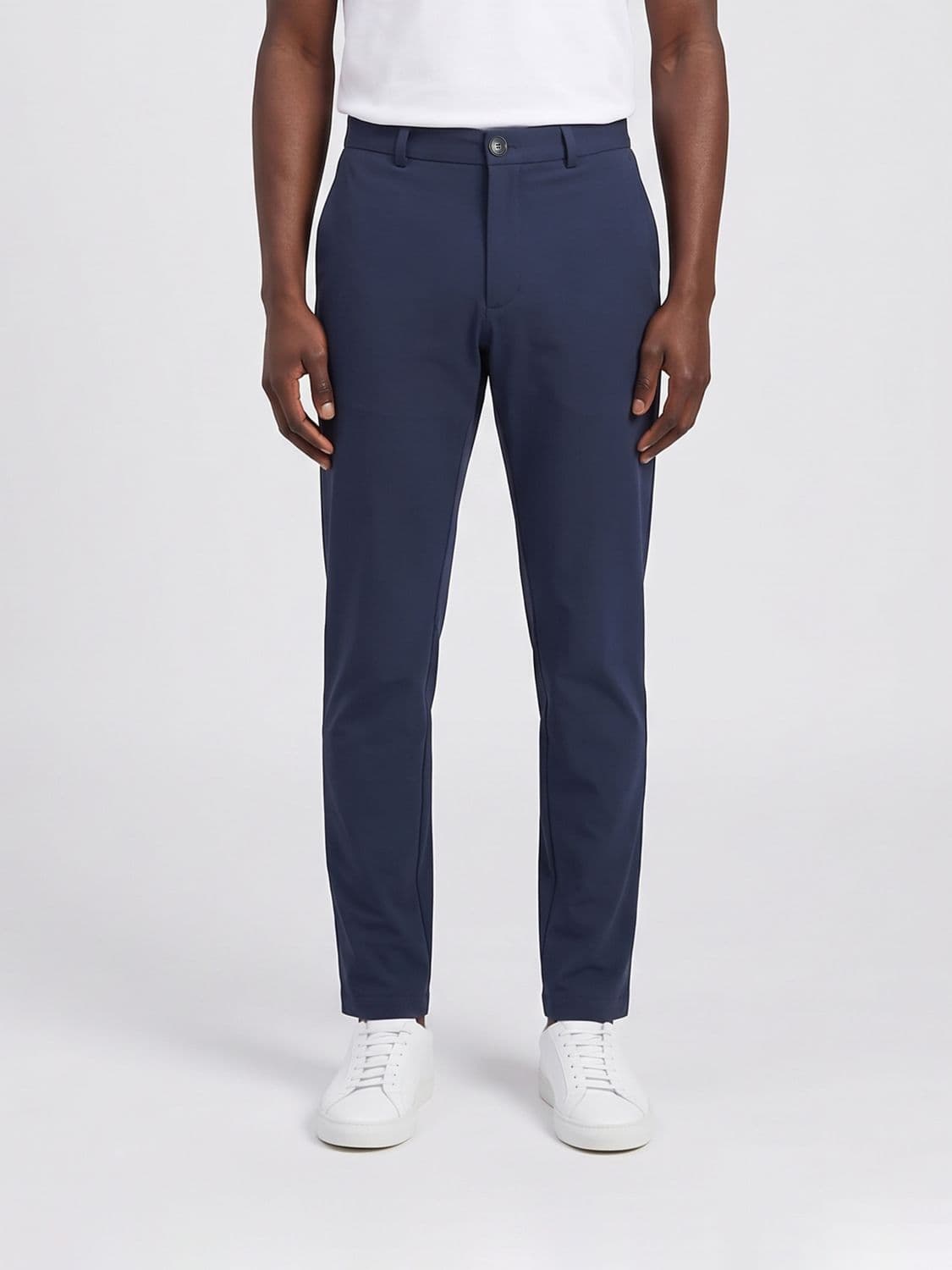 Rrd Slim Fit Chino Trousers in Technical Jersey with Mid-Rise Waist