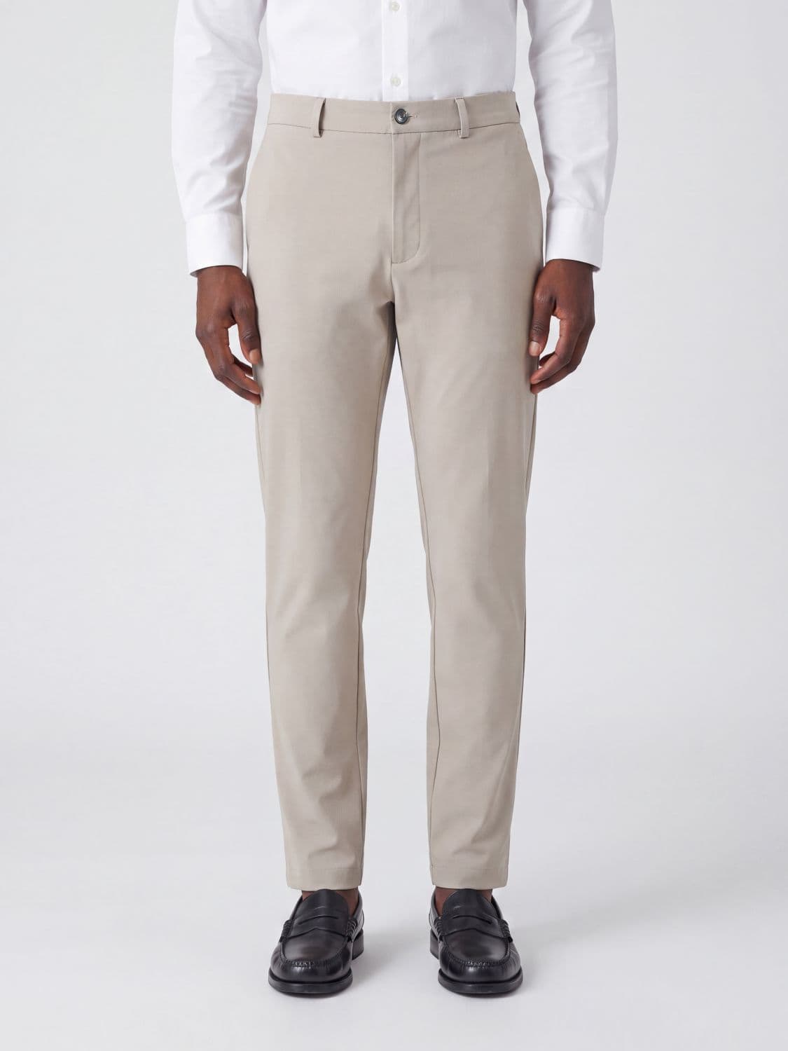 Rrd Slim Fit Chino Trousers in Technical Jersey with Mid-Rise Waist