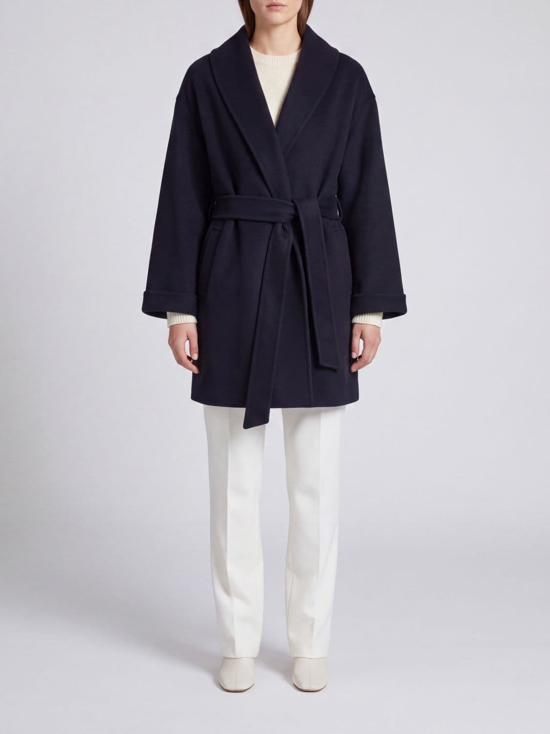 By Malene Birger Shawl Collar Pure Wool Robe Coat