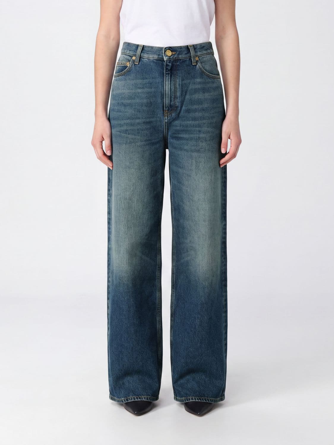Golden Goose High-Waisted Wide Leg Cotton Denim Jeans
