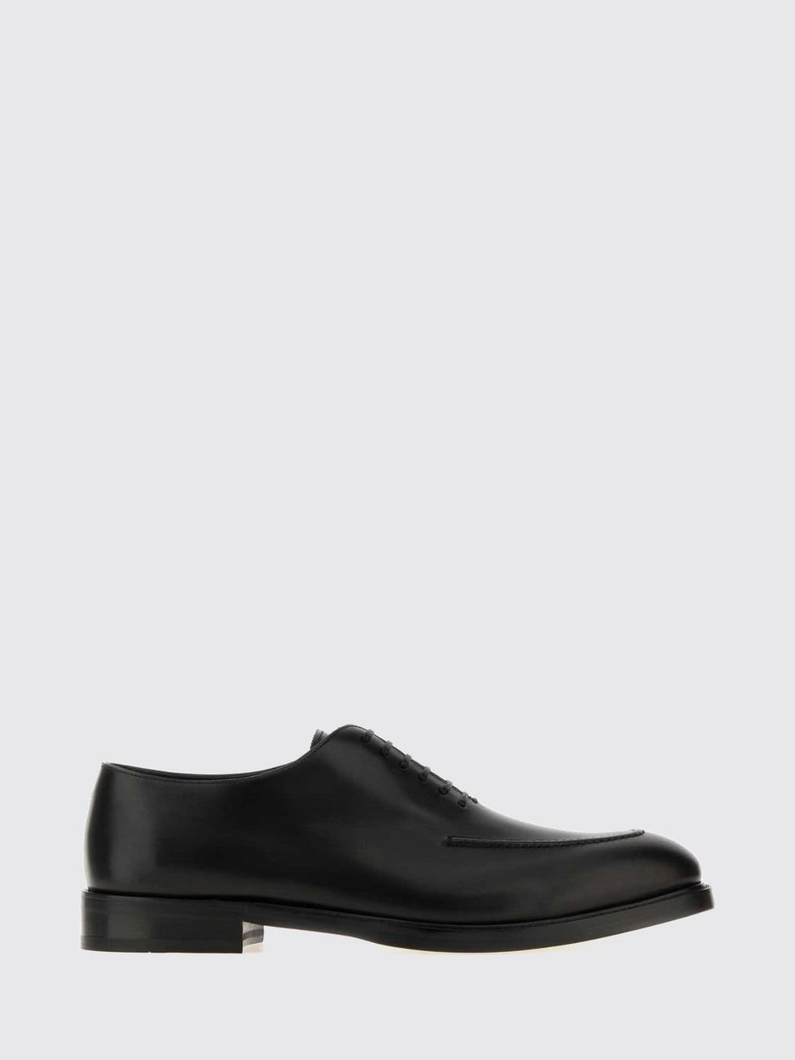 Ferragamo Smooth Calf Leather Oxford Shoes with Raised Apron Toe