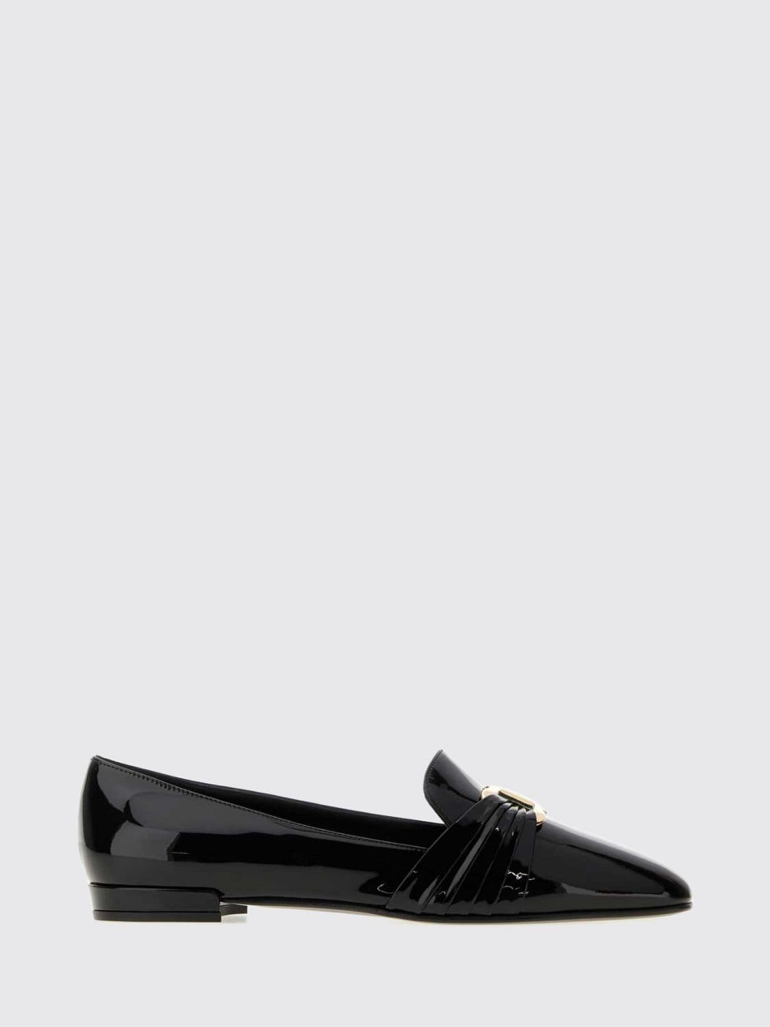 Ferragamo Patent Leather Loafers with Gancini Hardware and Tapered Toe