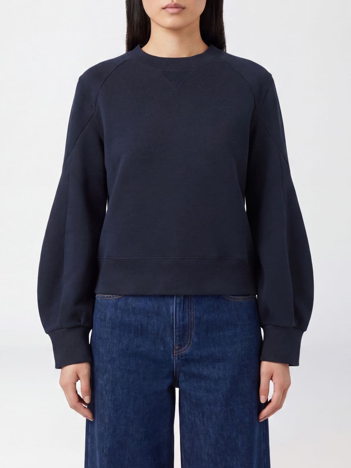 Sacai Crewneck Cotton-Blend Sweatshirt with Long Sleeves and Elasticated Cuffs