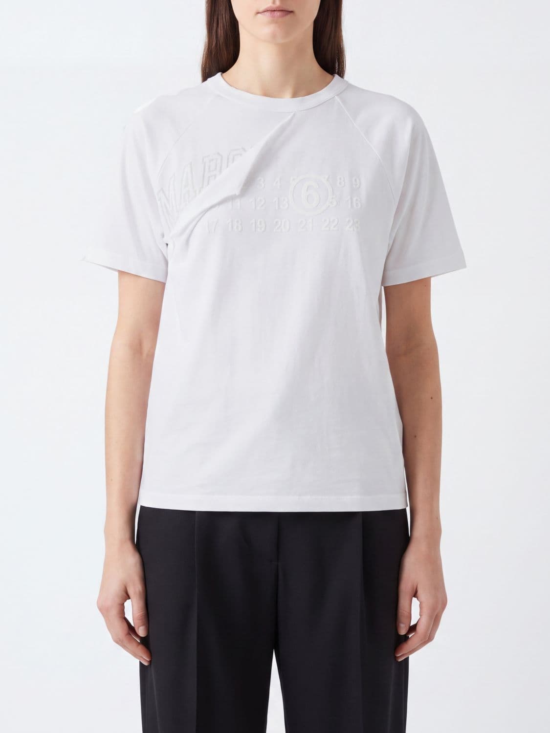 Mm6 Maison Margiela Cotton Short-Sleeved T-shirt with Logo Print