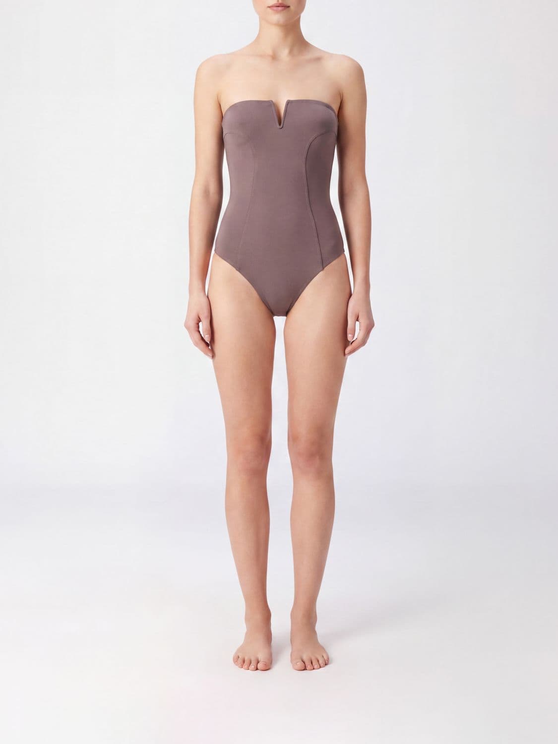Eres One-Piece Swimsuit with Teardrop Neckline and Off-Shoulder Design