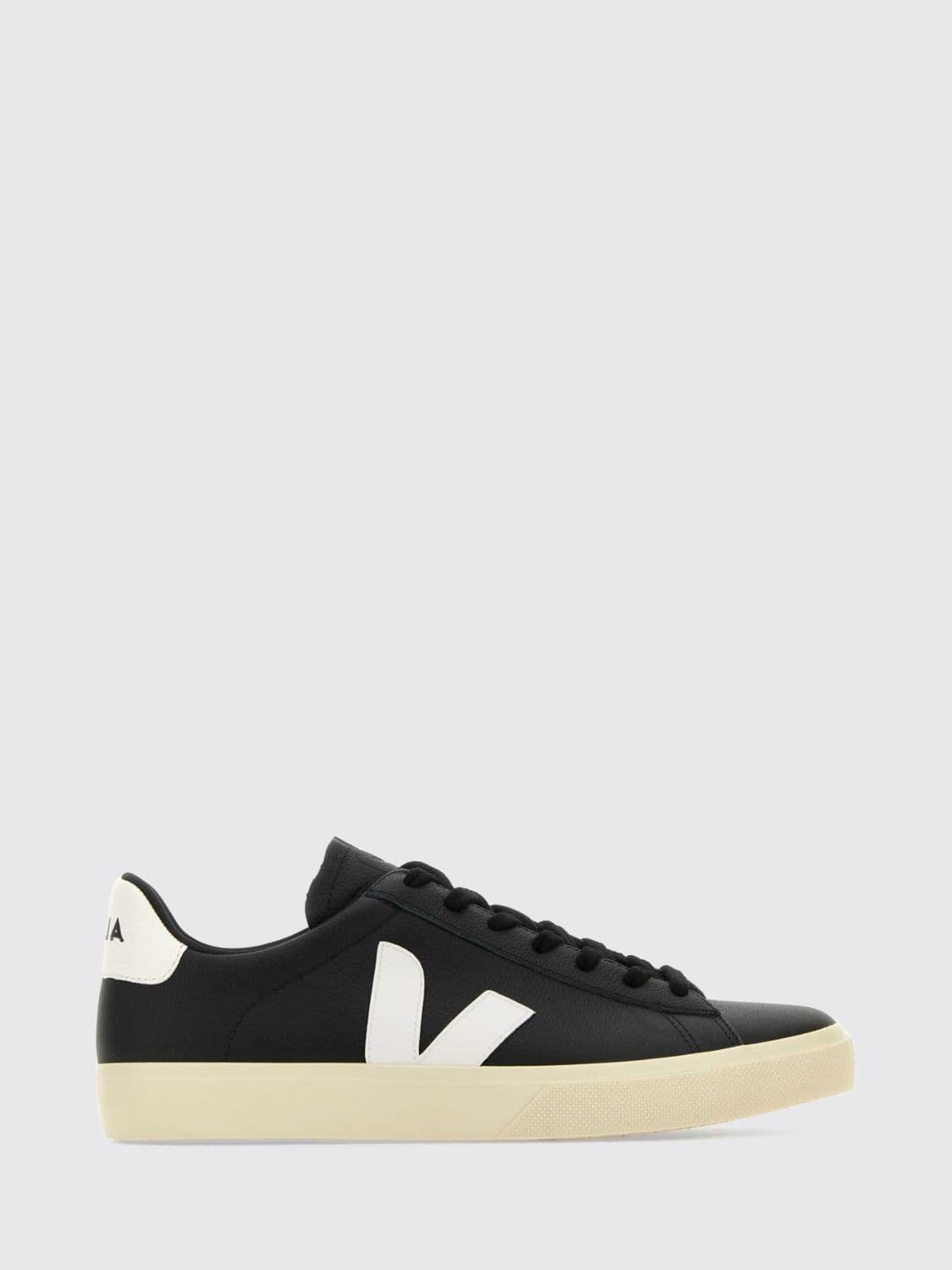 Veja Campo Sustainable O. T. Leather Trainers with Contrasting V-Logo