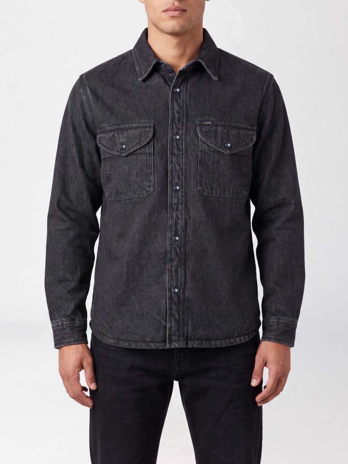 Filson Cotton Denim Shirt Jacket with Patch Pockets