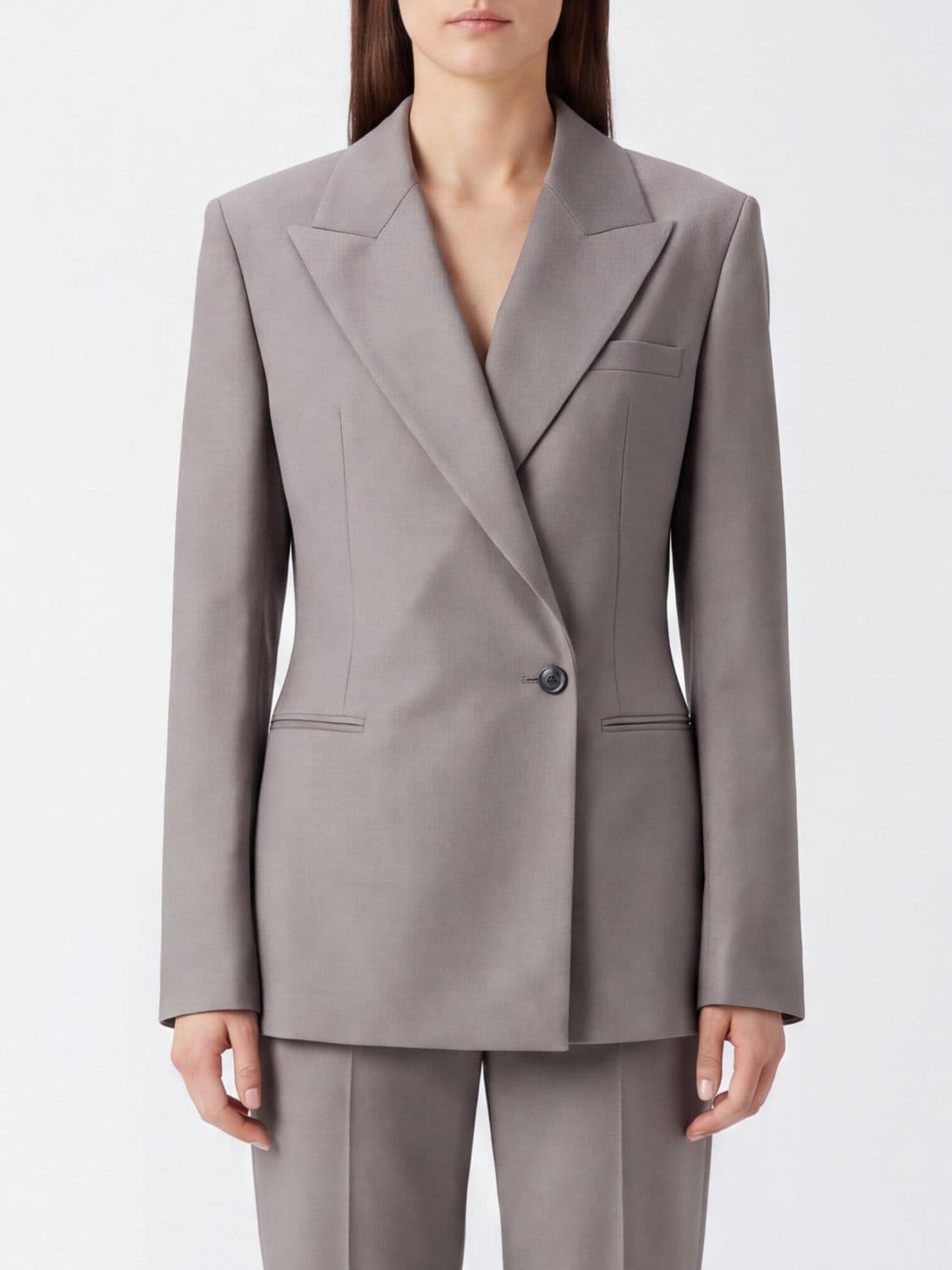 Rohe Double-Breasted Blazer in Pure Virgin Wool with Asymmetric Closure