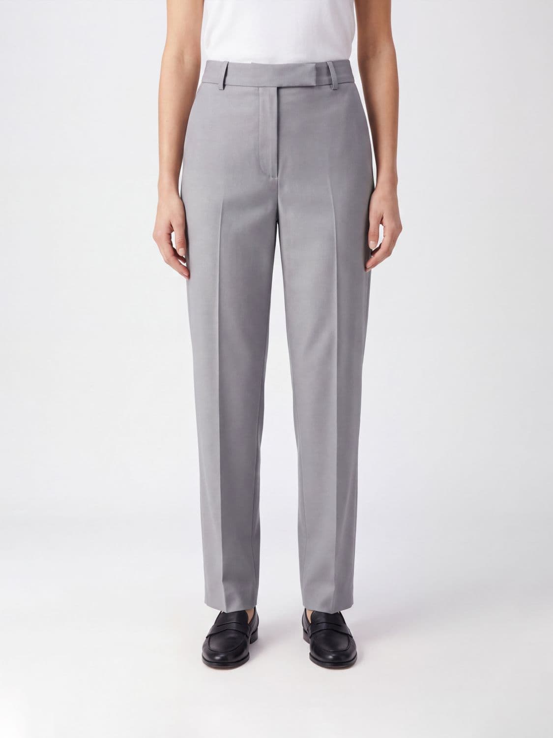 Rohe High-Waisted Straight-Leg Trousers in Pure Virgin Wool with Asymmetric Closure