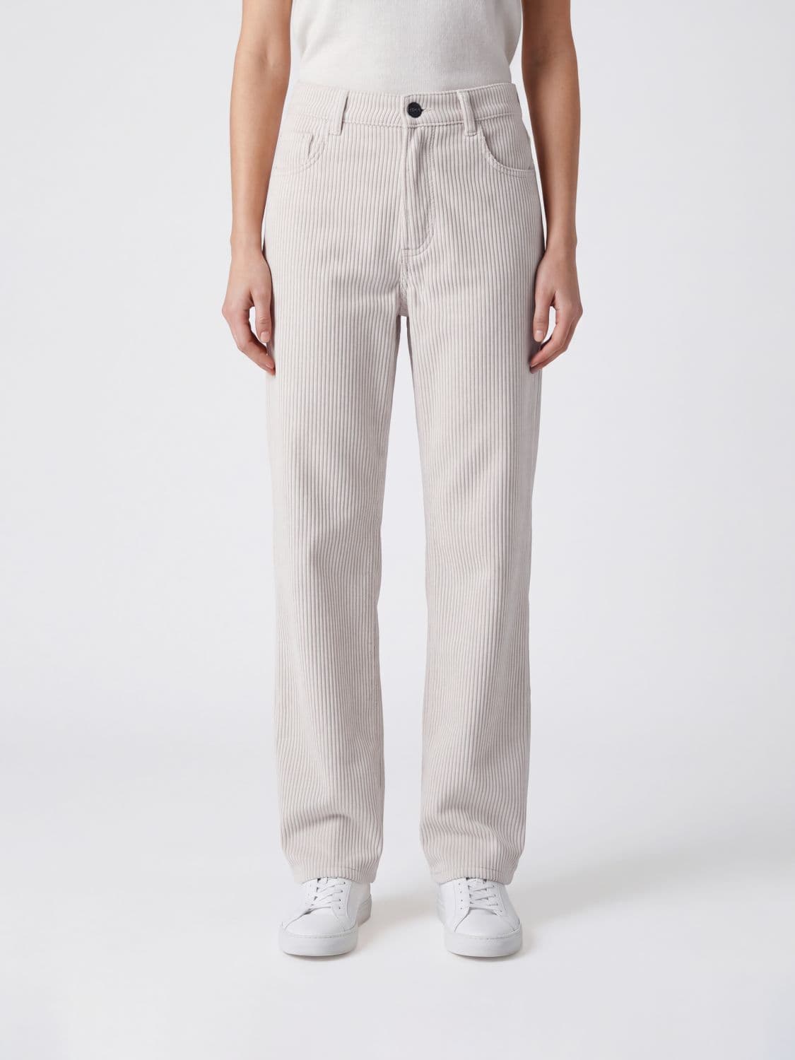 Rohe High-Waisted 5-Pocket Straight-Leg Trousers in Corduroy