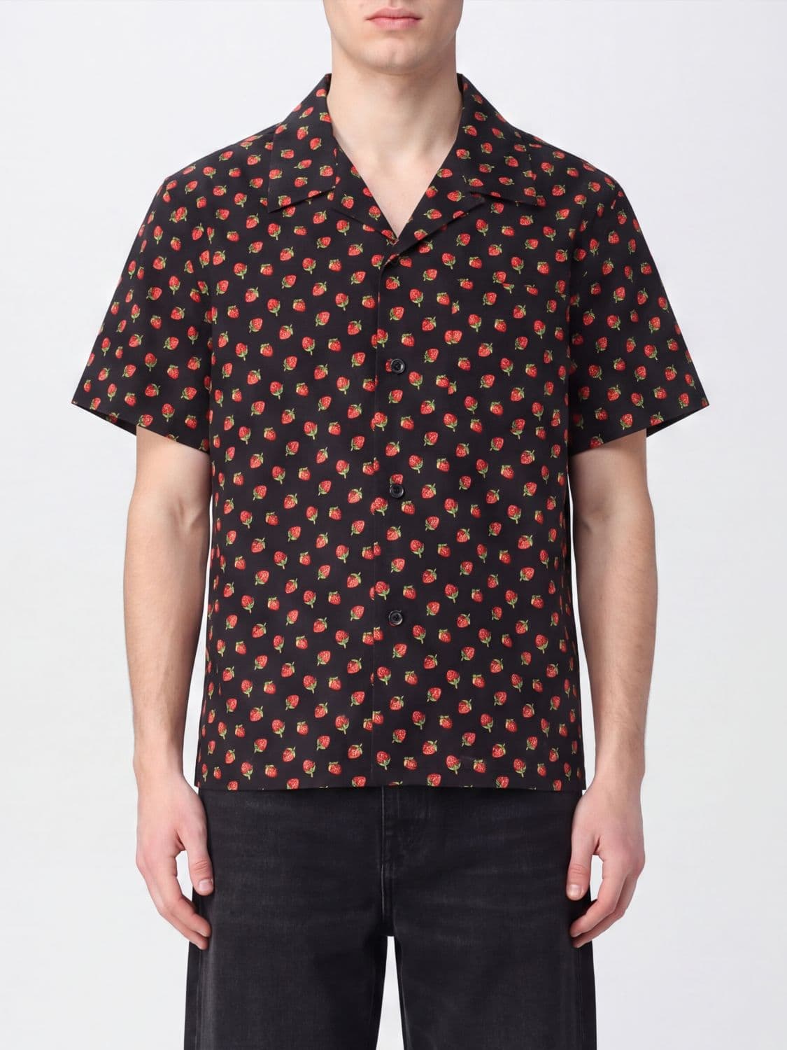 Jw Anderson Fruit Print Short-Sleeved Cotton Bowling Shirt